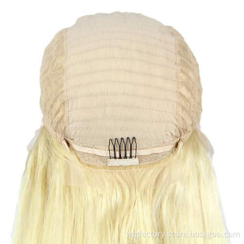 Silky Straight Brazilian Hair blonde 613 lace front wig human hair, 613 wig vendor in Xuchang